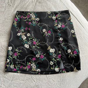 Urban Outfitters Satin Floral Mini Skirt XS